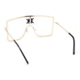 thumbnail image 4 of Womens Rhinestone Shield Lace Mesh Lens Luxury Metal Rim Sunglasses Gold Purple, 4 of 4