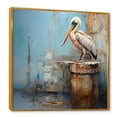 thumbnail image 2 of Designart "Poise of Minimalist Pelican I" Animals Framed Wall Art - Blue Coastal Animal Bedroom Framed Canvas Wall Art, 2 of 6