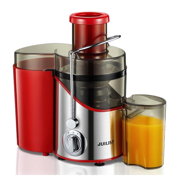 Juicer Machines, Extractor Juilist de boca ancha de 3 pulgadas de potencia máxima de 800 W, para verduras y frutas con ajuste de 3 velocidades, motor de 400 W, fácil de limpiar, rojo