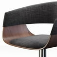 thumbnail image 4 of Simpli Home Lowell Adjustable Swivel Fabric Bar Stool in Charcoal Gray, 4 of 10