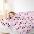 thumbnail image 4 of Homewish Watercolor Floral Daisy Full Size Comforter Sets,Modern Graffiti Flower Bedding Comforter Set,Pink Deepblue Bedding Sets For Girls Teens,Luxury Bedroom Decor Reversible,3 Pieces, 4 of 8