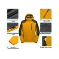 thumbnail image 6 of Little Donkey Andy Men's Waterproof Rain Jacket Lightweight Breathable Raincoat with Detachable Hood for Hiking Golf Travel Cyber Yellow/Olive Green XXL, 6 of 7