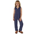 thumbnail image 7 of GiLiling Girls Linen 2 Piece Outfit Sleeveless V-Neck Top and Loose High Waisted Summer Pants Set (Navy, 13-14 Years), 7 of 7