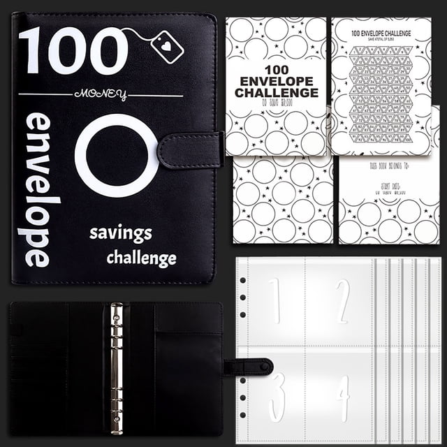 &Craft&Stationery Budget Notebook for Envelope System 100 Loose Leaf Book with Couple Envelope Organization Practical Writing Journal for Home