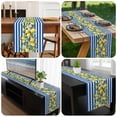 thumbnail image 6 of Blue Stripes Lemon Table Runner 36 Inches Long, Spring Fruit Flowers Leaves Line Kitchen Coffee Dining Table Decoration for Home Party Birthday Wedding Home Decor 13x36 Inches, 6 of 8