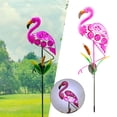 thumbnail image 3 of Luces solares de jardín con flamencos, estaca de flamenco de Metal, decoraciones artísticas para exteriores, decoración impermeable, jardín, , p, 3 of 8