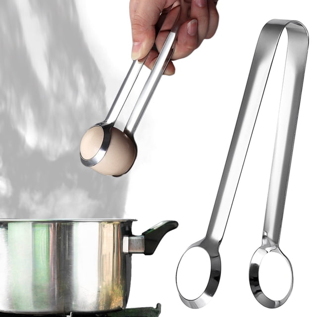 Pinzas para Huevos de Acero Inoxidable (2 Unidades) | Pinzas para Huevos Cocidos, Utensilios de Cocina para Servir Alimentos | Pinzas Antideslizantes y Ligeras para Ensaladas, Carne, Pan y Repostería