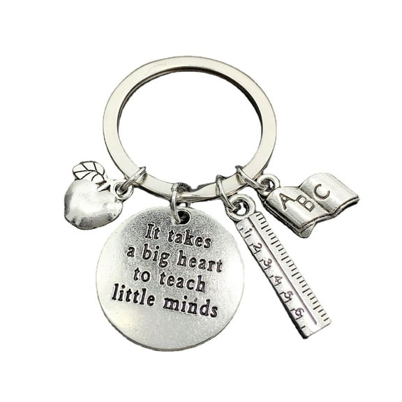 Valentine's Day Gifts for Woman Teacher Keychain Teacher Teacher'S Day Gift Thanksgiving Graduation Keychain Silver