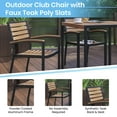 thumbnail image 4 of Flash Furniture Lark Series 5-Piece Steel/Aluminum Teak Patio Table and Chair Set, Teak, 4 of 13