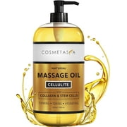 Cosmetasa Massage Oil with Collagen and Stem Cells, Natural Stretch Mark Oil, 8.8 fl oz