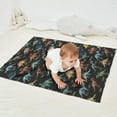 thumbnail image 2 of Black Cartoon Dinosaurs Infos Pattern Blanket,Comfortable Soft Flannel Throw Blanket,All Season,Warm Lightweight Blankets for Sofa Bed Couch Living Room Chair,30"x40", 2 of 4