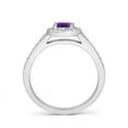 thumbnail image 2 of ANGARA Natural Classic Oval Amethyst Halo Ring with Diamond Accents in 14K White Gold for Women (Size-6x4mm) | February Birthstone, Anniversary, Jewelry Gift for Women | Natural Amethyst Ring, 2 of 8