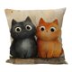 thumbnail image 2 of Funda de cojín decorativa | Funda de lino con estampado de gato en 3D | Funda de cojín cuadrada de 45 x 45 cm para sofá y cama | Cojín decorativo para sala de estar y dormitorio, 2 of 6