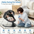 thumbnail image 3 of Baby Swing for Infant, Caveen Electric Bluetooth Music Bouncer Rocker with 5 Sway Modes, 3 Timing, Black, 3 of 12
