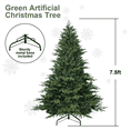 thumbnail image 2 of Tcbosik 7.5ft Unlit Artificial Holiday Christmas Tree with 3135 Branch Tips, Hinged Xmas Tree with Metal Stand, Green, 2 of 7