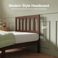 thumbnail image 3 of Novilla 12 Inch Twin Size Bed Frame Solid Wooden Twin Bed Frames with Headboard Wooden Classic Bed Frame Foundation, No Box Spring Needed, Easy Assembly, Walnut, 3 of 8