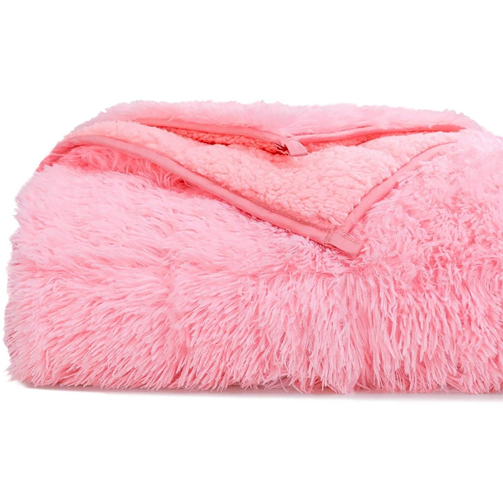 Faux Fur Weighted Blanket Sherpa Fleece 15 Pounds 48X72 Inches Full/Twin Size Heavy Weighted