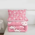 thumbnail image 6 of jejeloiu Pink Cherry Blossom Cat Pattern Full Size Comforter Sets Kids,Girly Print Bedding Sets,Reversible,3pcs, 6 of 8