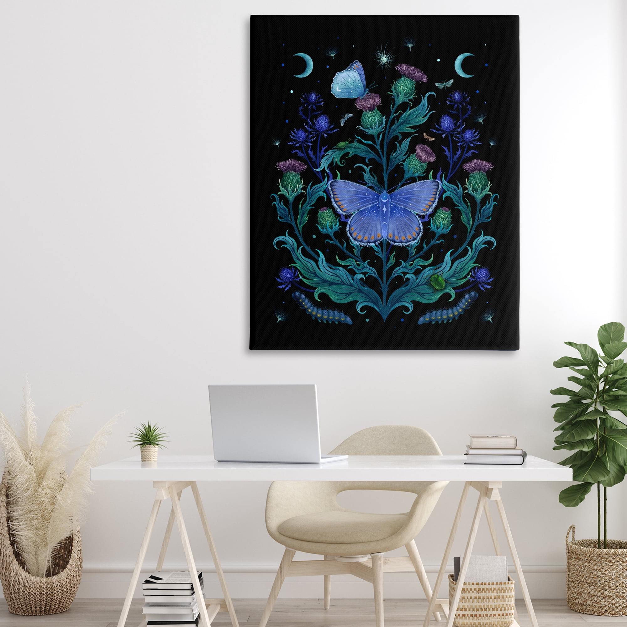 Stupell Industries Thistles & Insects at Night Canvas Wall Art, design by Episodic Drawings