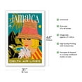 thumbnail image 2 of Jamaica Caribbean - Delta Air Lines - Vintage Airline Travel Poster by John Hardy c.1960s - Fine Art Rolled Canvas Print 27in x 40in, 2 of 4
