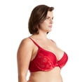 thumbnail image 3 of Curve Muse Women's Plus Size Push Up Add 1 Cup Underwire Perfect Shape Lace Bra-2PK-Black,Red-40B, 3 of 6