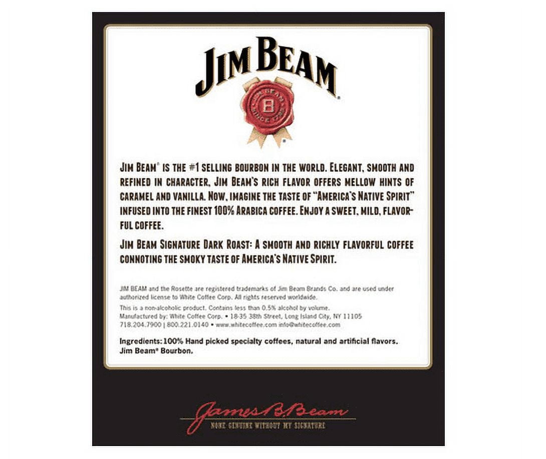 Jim Beam® Signature Dark Roast Bourbon Coffee Pods for Single Serve Coffee Makers 4/18 Count