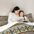 thumbnail image 4 of Feelyou Western Cowboy Horse Bedding Comforter Set 7 Pieces, Hippie Aztec Triangle Full Bedding Set, Vintage Western Geometric Reversible Fitted Sheet Flat Sheet, Microfiber Bedroom Decor, 4 of 7