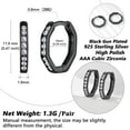 thumbnail image 5 of Silvora Women 925 Sterling Silver Huggie Hoop Earrings Small Cubic Ziaconia Circle Earrings Black Sparking Ear Jewelry for Birthday Christmas, 5 of 8