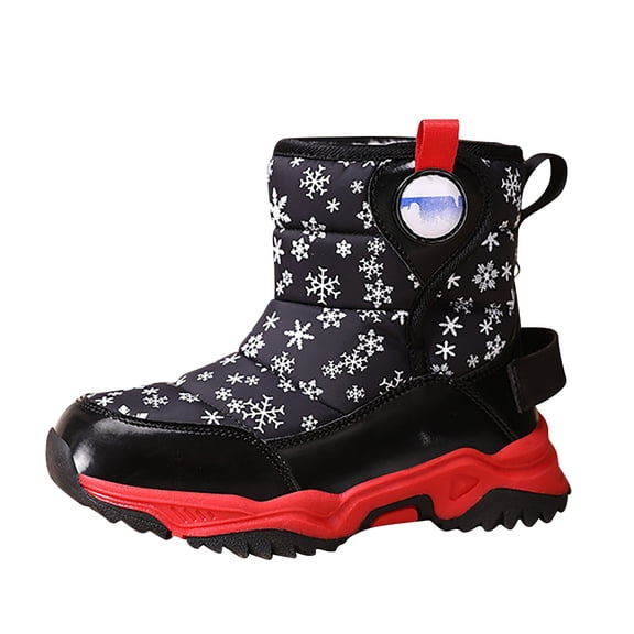 YMUQEIGH Winter Snow Boots for Boy and Girl Outdoor Waterproof with Fur Lined(Toddler/Little Kids)