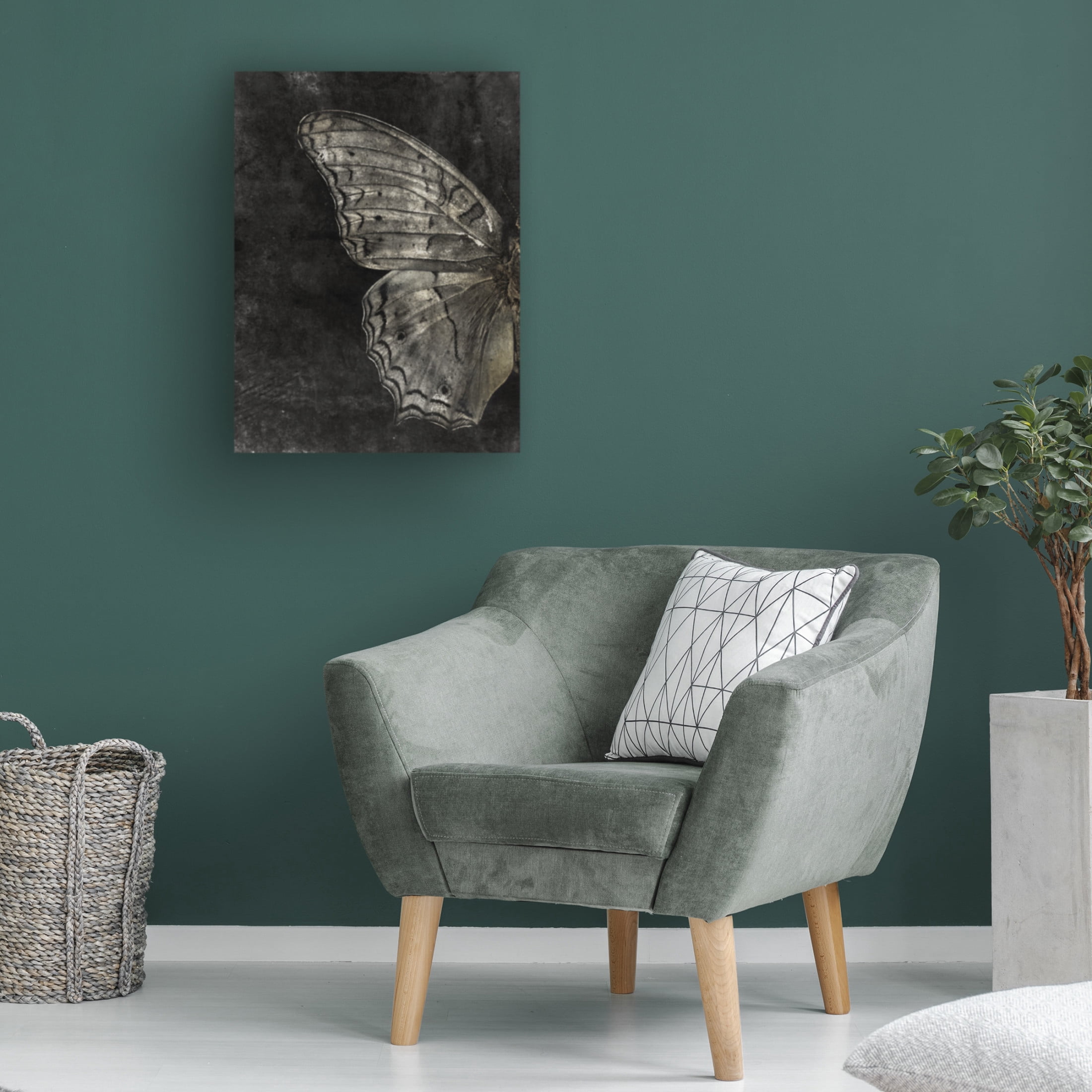 Canvas Wall Art - Tom Quartermaine 'Grunge Butterfly' Wall Art for Living Room, Bedroom, or Office Décor by Trademark Fine Art - 24 x 32 Inches