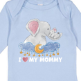 thumbnail image 4 of Inktastic I Love My Mommy Cute Elephants with Moon and Stars Boys or Girls Long Sleeve Baby Bodysuit, 4 of 5