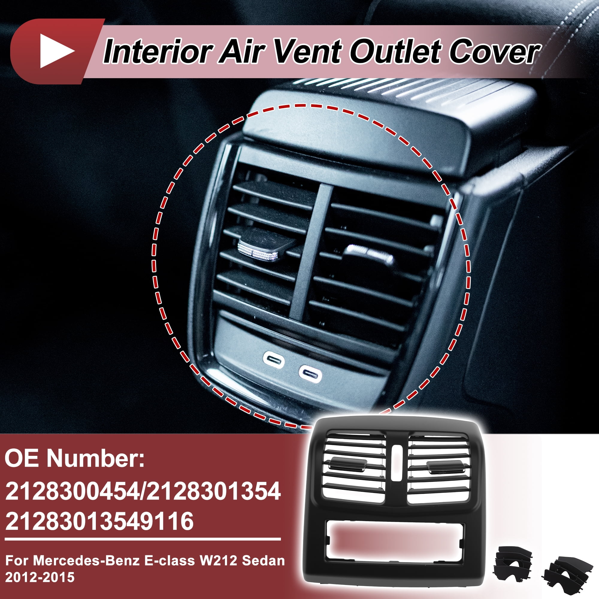 Unique Bargains Rear Air Vent Cover 2128300454 for mercedes E Class W212 Black
