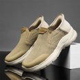 thumbnail image 4 of Zapatos casuales Flash-On Mocasines lona gran tamaño para hombres Likrtyny Caqui 39, 4 of 9