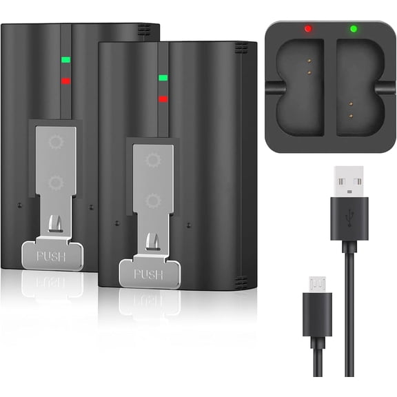 2-Pack 6040mAh Replacement Battery with Charger Station for Ring-Doorbell 2/3/4, Spotlight and Stick Up Cam, Rechargeable Upgraded Lithium Li-ion Batteries 3.65V Camera Indoor