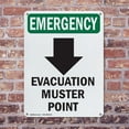 thumbnail image 4 of (2 Pack) Evacuation Muster With Symbol OSHA Emergency Sign 12 Inch X 18 Inch Indoor / Outdoor Rust-Free Aluminum Metal Signs for Workplace, Workshop, and Construction Site, Made in the, 4 of 8