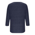 thumbnail image 6 of Mifsaly Ribbed Knit Easter Shirts for Women Cute Bunny and Egg Print Tshirts Loose Tunic 3/4 Sleeve Tops Textured Relaxed Festival Basic Tee L, 6 of 7