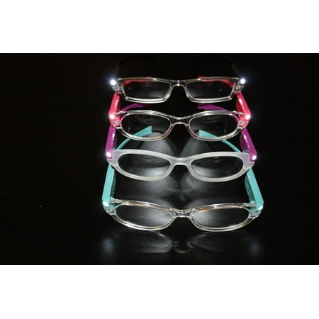 Contemporary Lighted Reading Glasses - Red - 2.50 Power