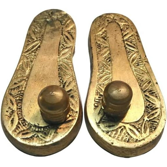 New 9 Cm Brass HOLY CHARAN PADUKA VASTU Hindu PUJA Religious BANARAS Spiritual