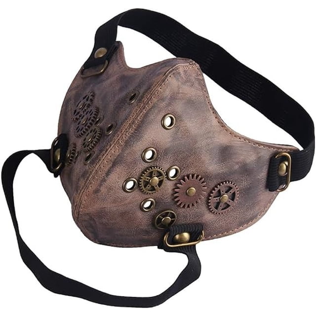 Máscara de Cuero LIUYMXG para cosplay media cara protección viento