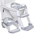 thumbnail image 1 of 2-in-1 Foldable Baby Potty Seat & Training Toilet, 5 Height Adjustable Toddler Toilet Seat with Anti-Slip Step Stool and Soft Padded Cushion, 1 of 9