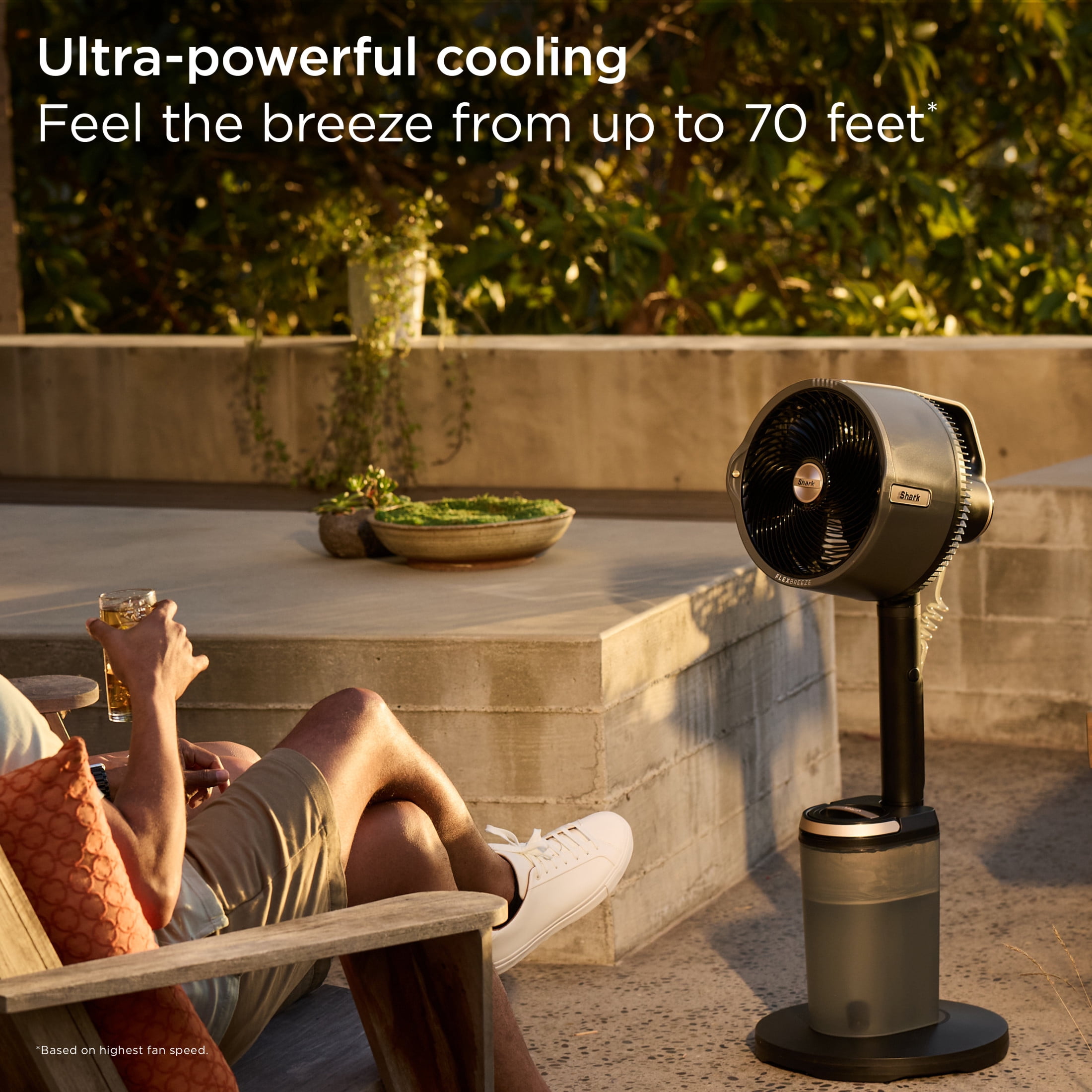 シャーク Shark FlexBreeze Pro Mist FA302J Shark FlexBreeze Pro Mist Indoor & Outdoor Fan in Hawaiian Gray