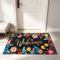 thumbnail image 5 of Beautynvta Doormat, Spring Decorations, Colorful Floral Welcome Mat, Non-Slip Crystal Velvet Floor Mat Entrance Rug for Front Door Patio Inddoor Outdoor Decor, 15.7x23.6 Inch, 5 of 9