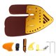 thumbnail image 1 of Protector de dedos para tiro con arco, Protector de dedos para tiro al aire libre, arco recurvo, diseño integrado, cuero marrón dorado M, 1 of 10