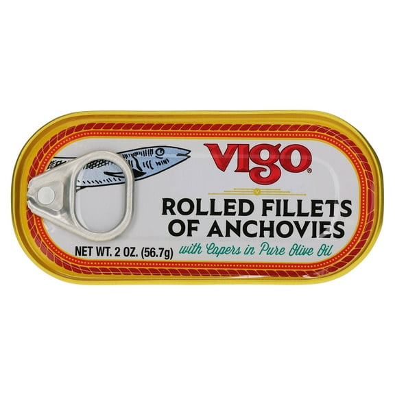 Pack of 25, Vigo Rolled Fillets of Anchovies in Olive Oil, 2 oz