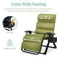 thumbnail image 5 of Best Choice Products Oversized Zero Gravity Chair, Folding Recliner w/ Removable Cushion, Side Tray - Lime Green, 5 of 8
