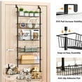 thumbnail image 3 of FOUKUS Over the Door Pantry Organizer: 6 Tier Stainless Steel Kitchen Organizers and Storage, Hanging Spice Rack, Easy to Install - Black, 3 of 7