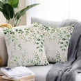 thumbnail image 2 of Green Eucalyptus Outdoor Pillow Covers Pack of 2 Leaf Retro Linen Background Farmhouse Waterproof Throw Pillow Covers Decorative Cushion Cases for Patio Garden Tent Balcony Couch 26x26 inch, 2 of 8