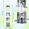 thumbnail image 4 of Comedero Metálico para Pájaros MIXXIDEA 2 Unidades Tubo de 20" con 6 Puertos Gris, 4 of 9