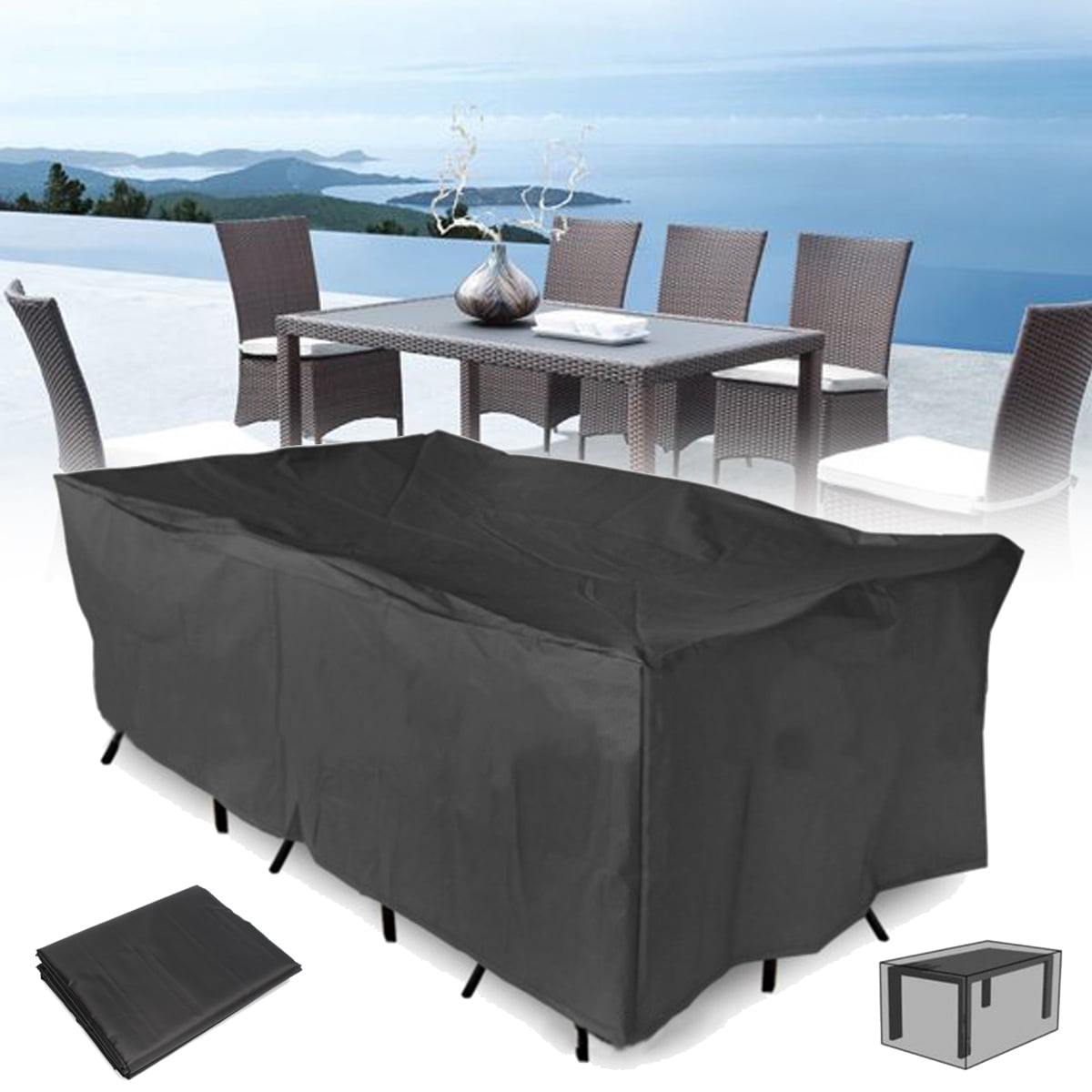 Large Furniture Cover Outdoor Garden, Outdoor Table And Chair Waterproof Cover