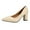 Beige, variant on XIMIN Women's Closed Pointed Toe Work Dress Pumps Low Chunky Patent Leather Office Heels Suede Wedding Party Slip On Daily Comfy Pump Shoes (7.5, Black)